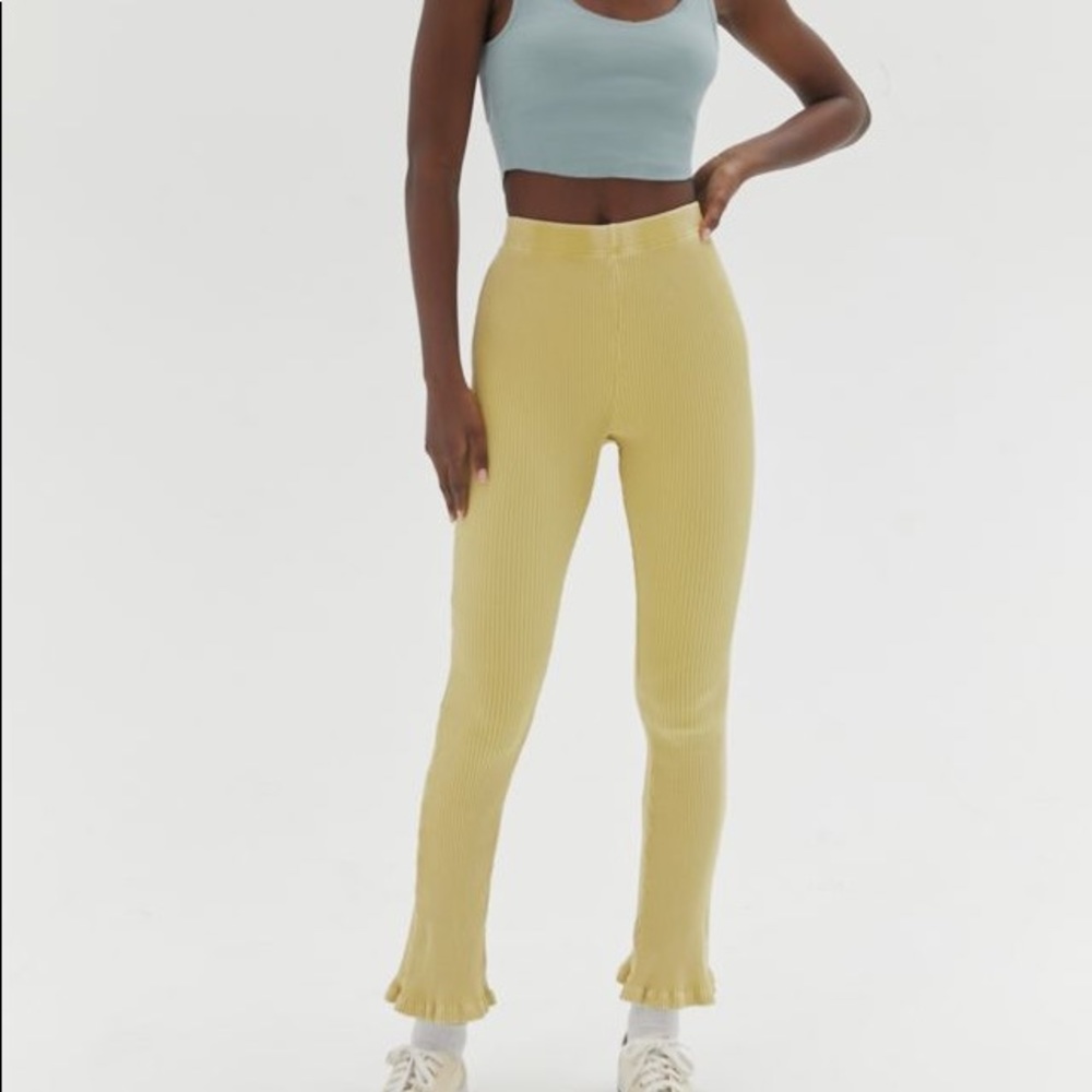 URBAN OUTFITTERS ESME WASHED RIBBED FLARE PANTS